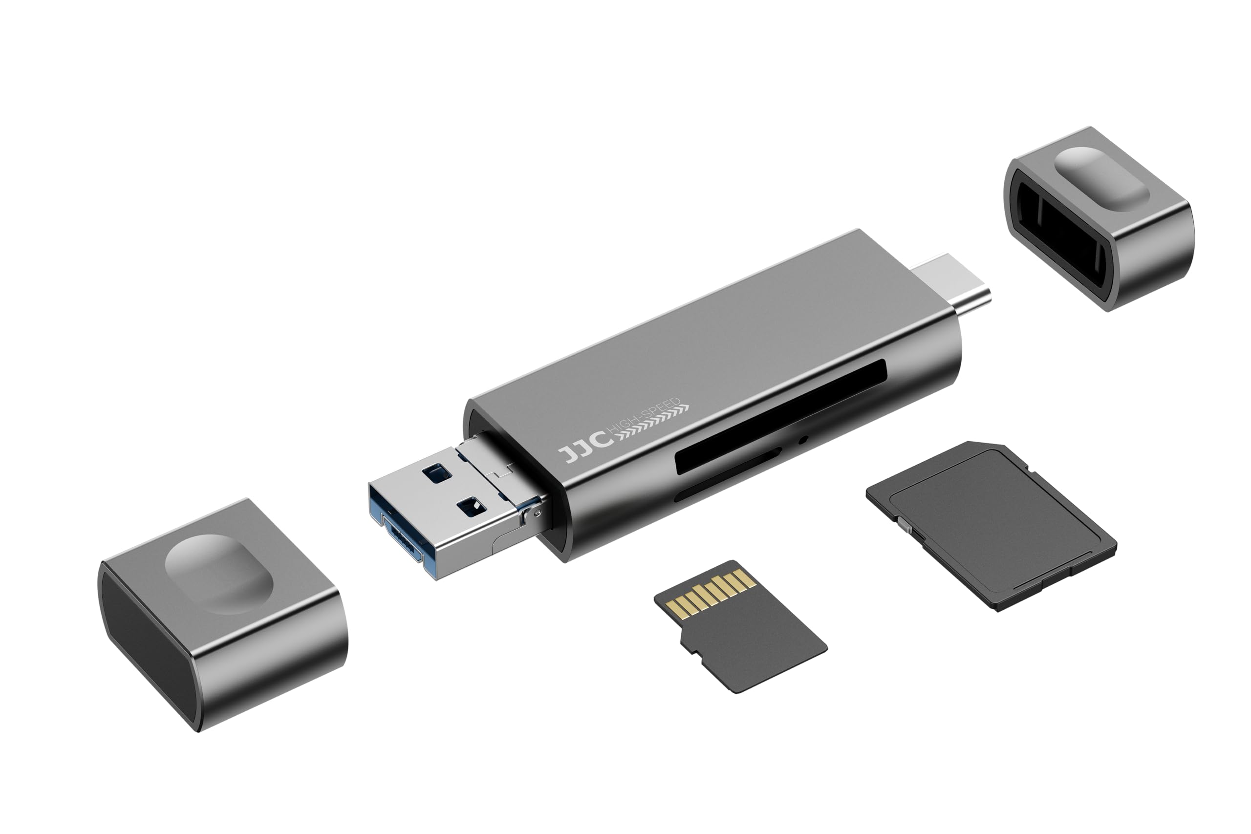 Foto 1 | Lector De Tarjetas Jjc Portátil De Aleación De Aluminio Usb-c Usb-a Sd/tf Gris - Venta Internacional.