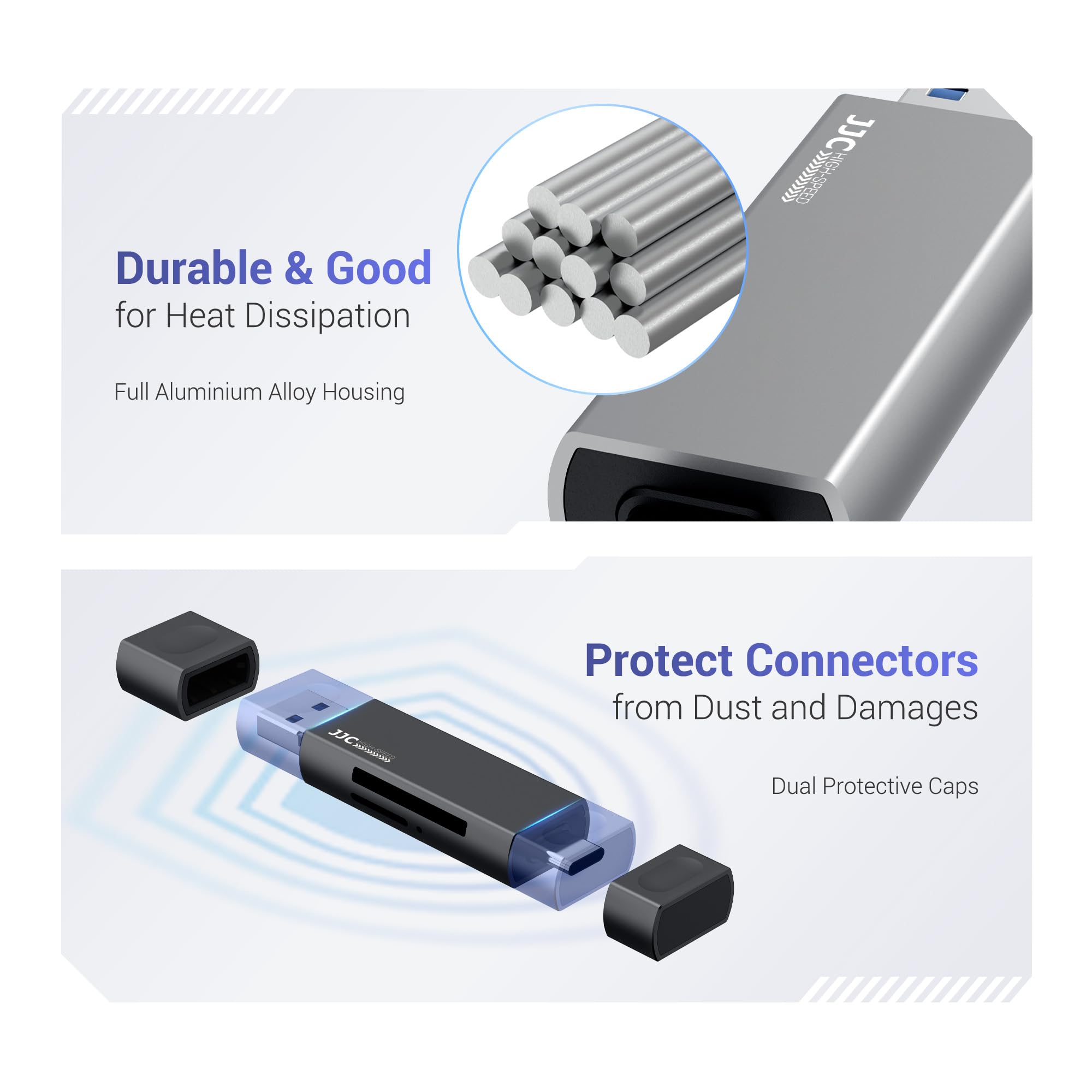 Foto 7 | Lector De Tarjetas Jjc Portátil De Aleación De Aluminio Usb-c Usb-a Sd/tf Gris - Venta Internacional.
