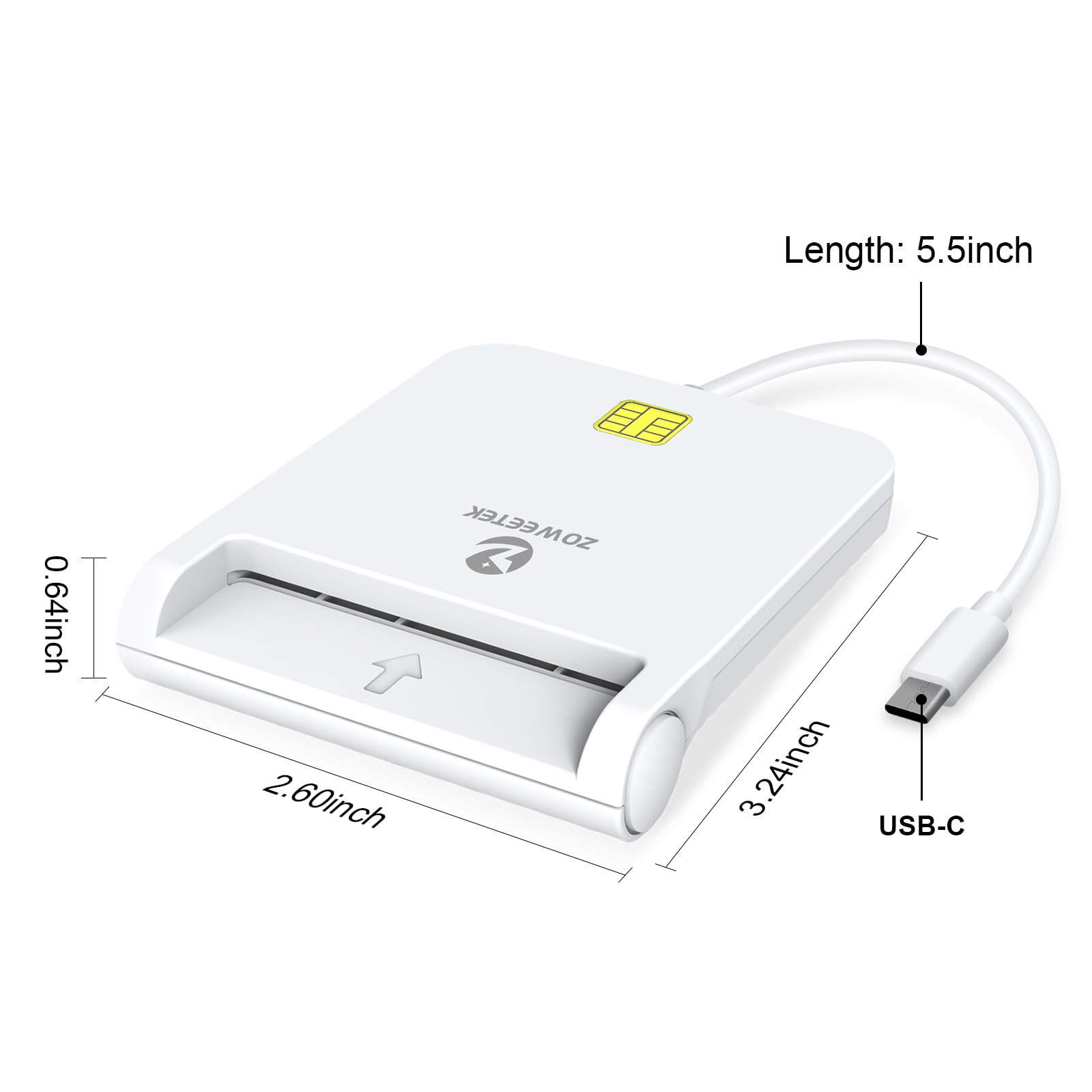 Foto 8 pulgar | Lector Cac Zoweetek Military Usb C Para Mac/windows/linux Blanco - Venta Internacional.