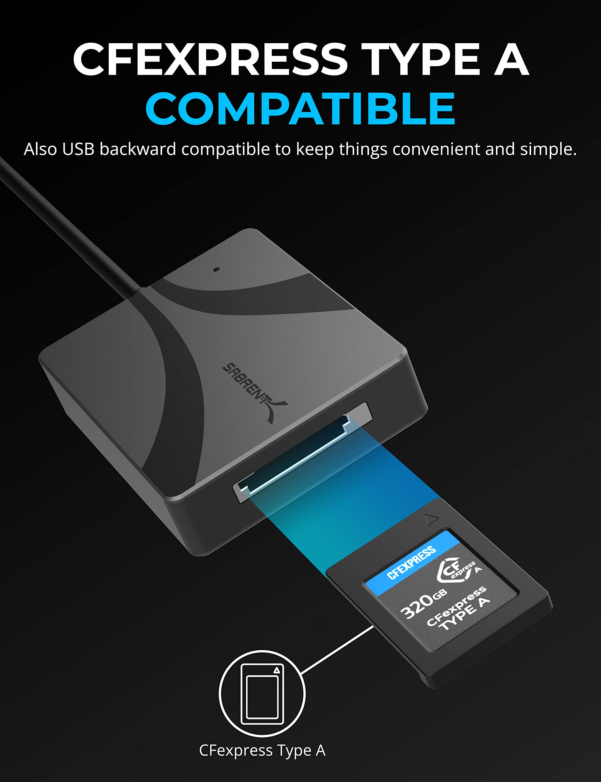 Foto 4 | Lector De Tarjetas Sabrent Usb Tipo C Cfexpress Tipo A Cr-cfxa - Venta Internacional.