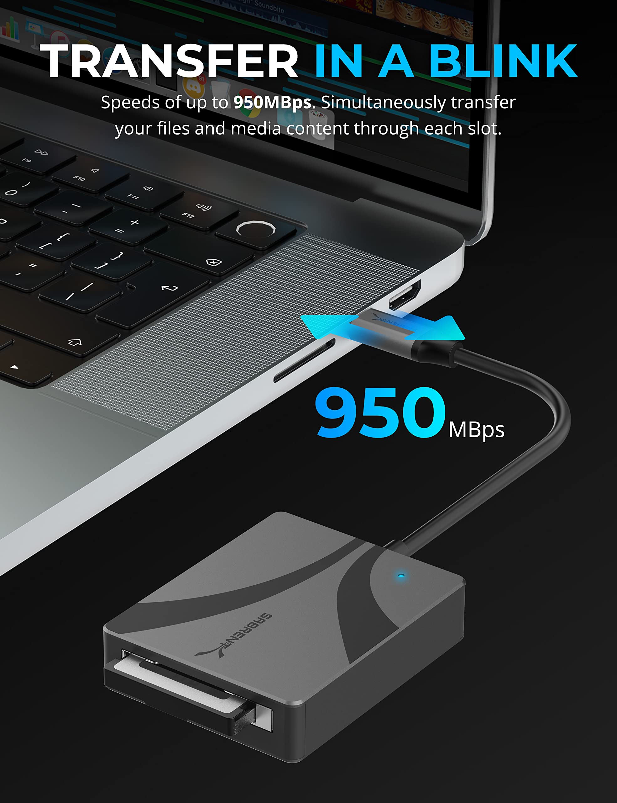 Foto 4 pulgar | Lector De Tarjetas Cfexpress Tipo B Sabrent Usb Tipo C [cr-cfxb] - Venta Internacional.