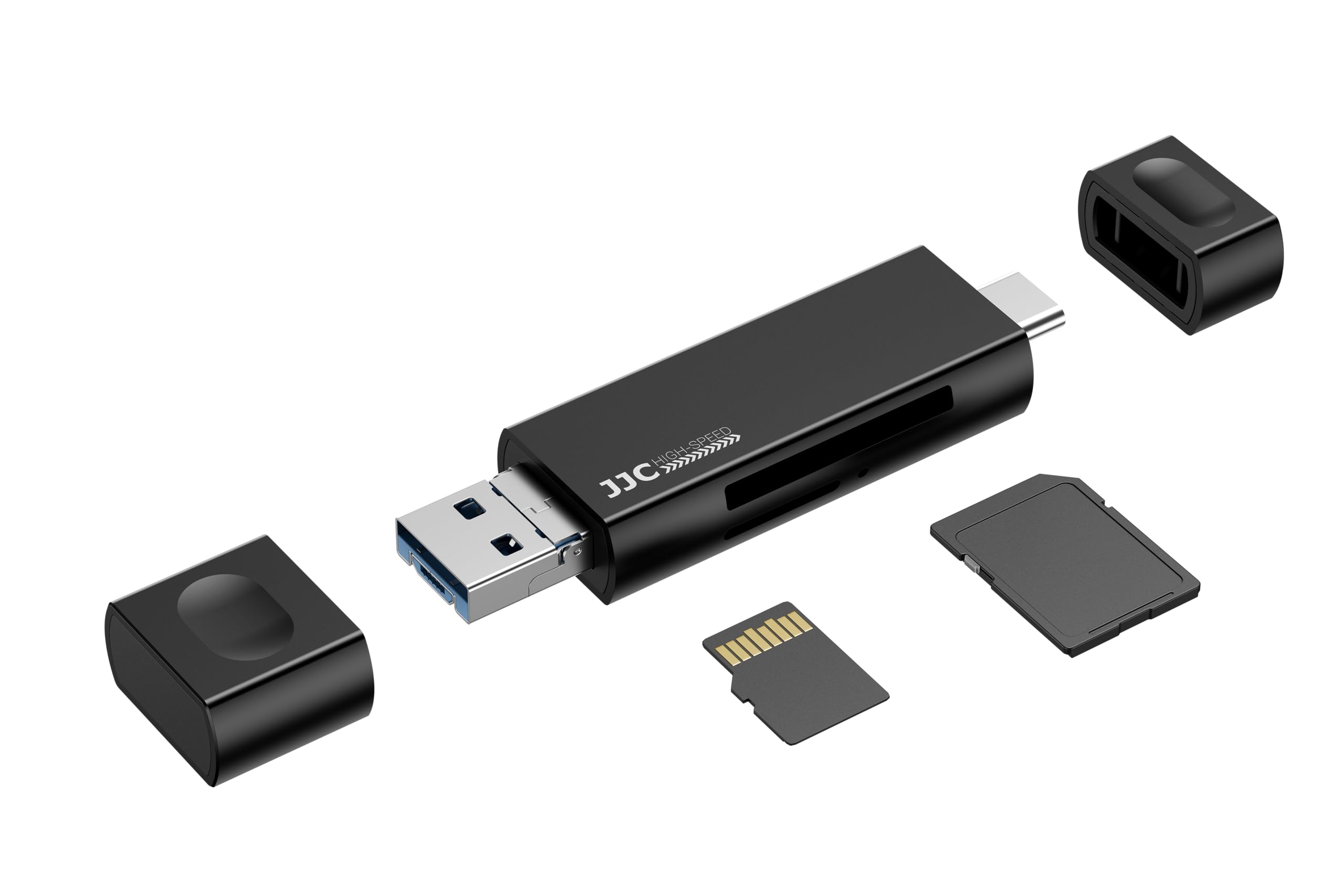 Foto 2 pulgar | Lector De Tarjetas Jjc Portátil De Aleación De Aluminio Usb-c Usb-a Negro - Venta Internacional.