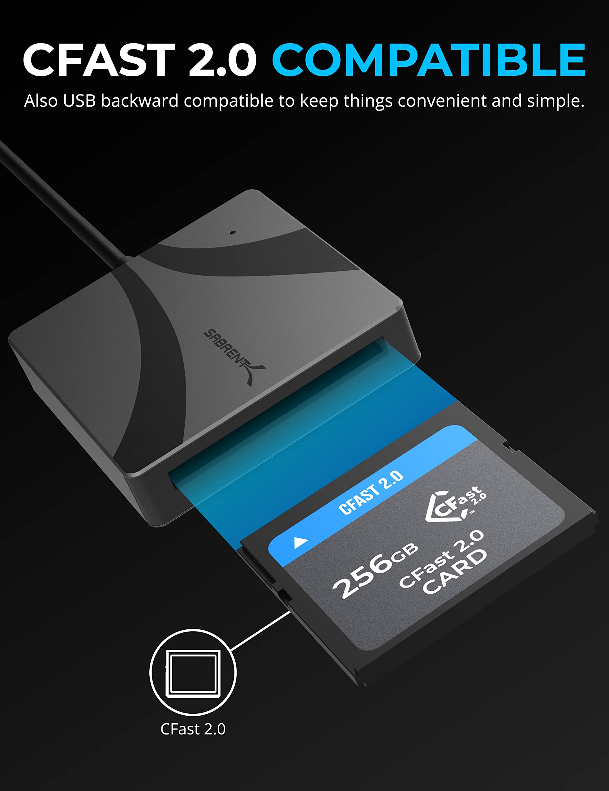 Foto 5 pulgar | Lector De Tarjetas Sabrent Usb Tipo C Cfast 2.0 [cr-cf20] - Venta Internacional.