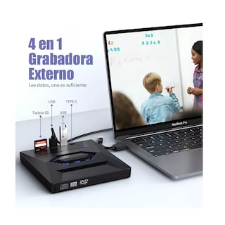 Foto 3 | Unidad Externa de Grabadora Dvd Lector Cd Quemador Eo Safe Imports Negro