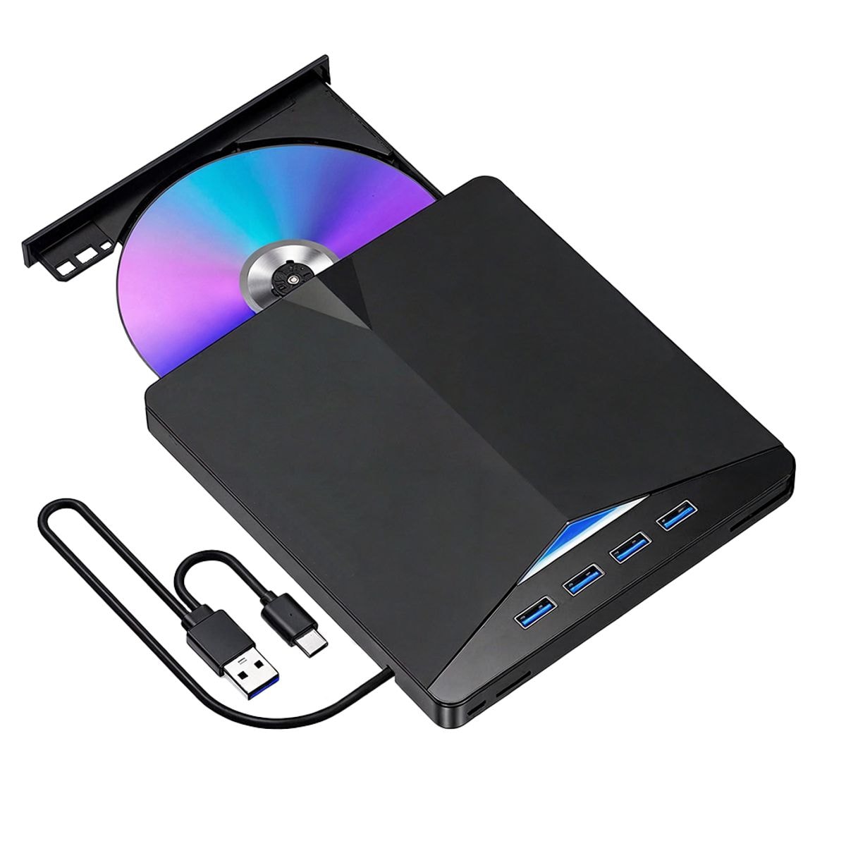 Lector Y Grabador De Cd Dvd Mas Hub 7 Puertos Todo En Uno $879
