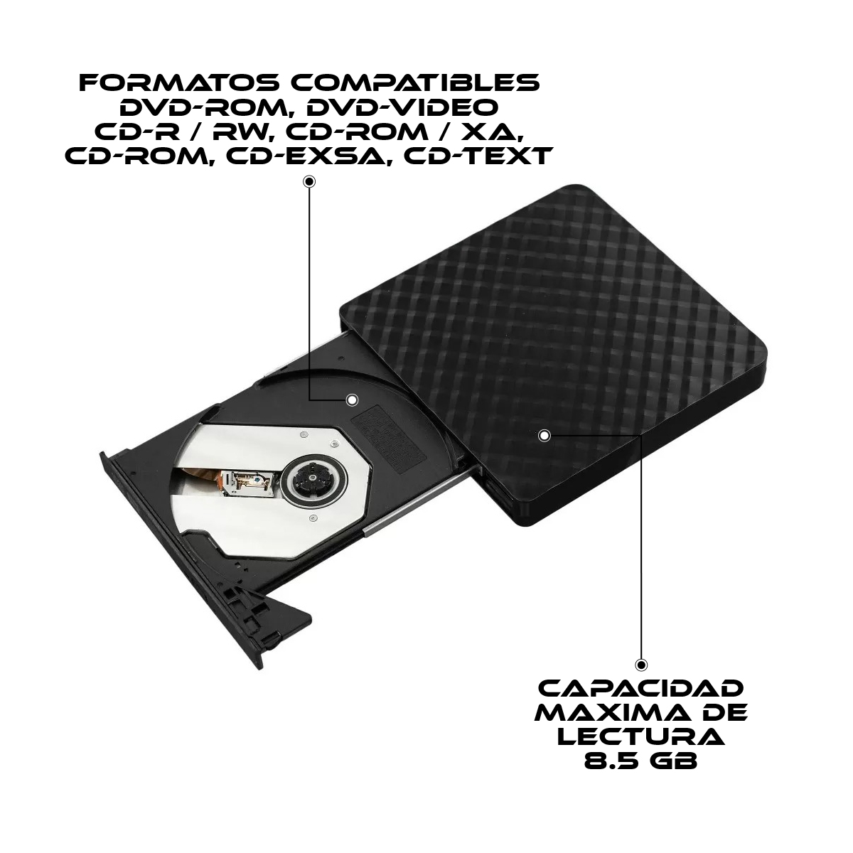 Foto 3 pulgar | Grabador Quemador Externo De Cd Dvd Usb Tipo C 3.0 Slim