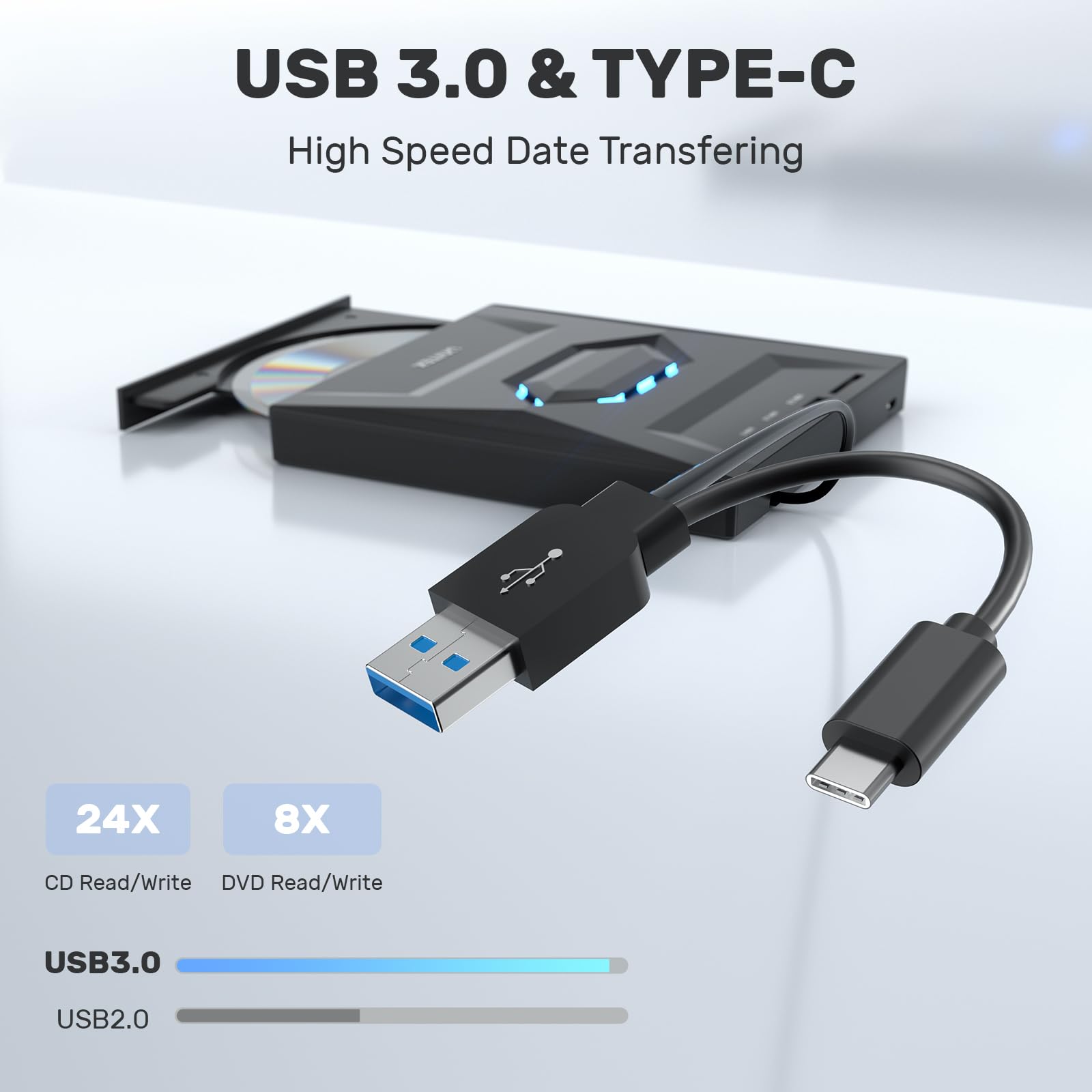 Foto 6 pulgar | Unidad Externa De Cd Y Dvd Unitek Usb C Portátil +/-rw Con Lector Sd - Venta Internacional.