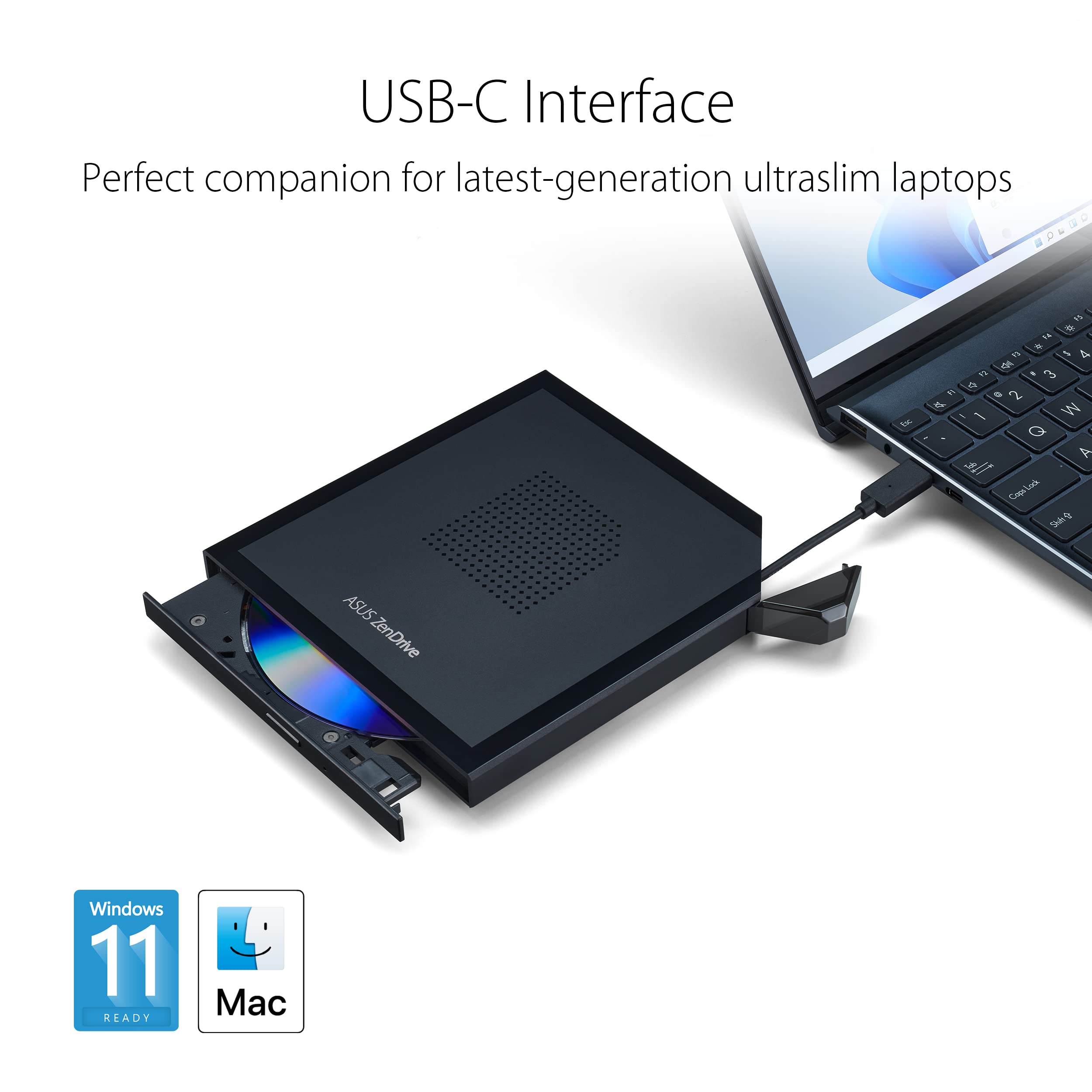 Foto 4 pulgar | Unidad De Dvd Externa Asus Zendrive V1m Usb-c Win 11/macos - Venta Internacional.