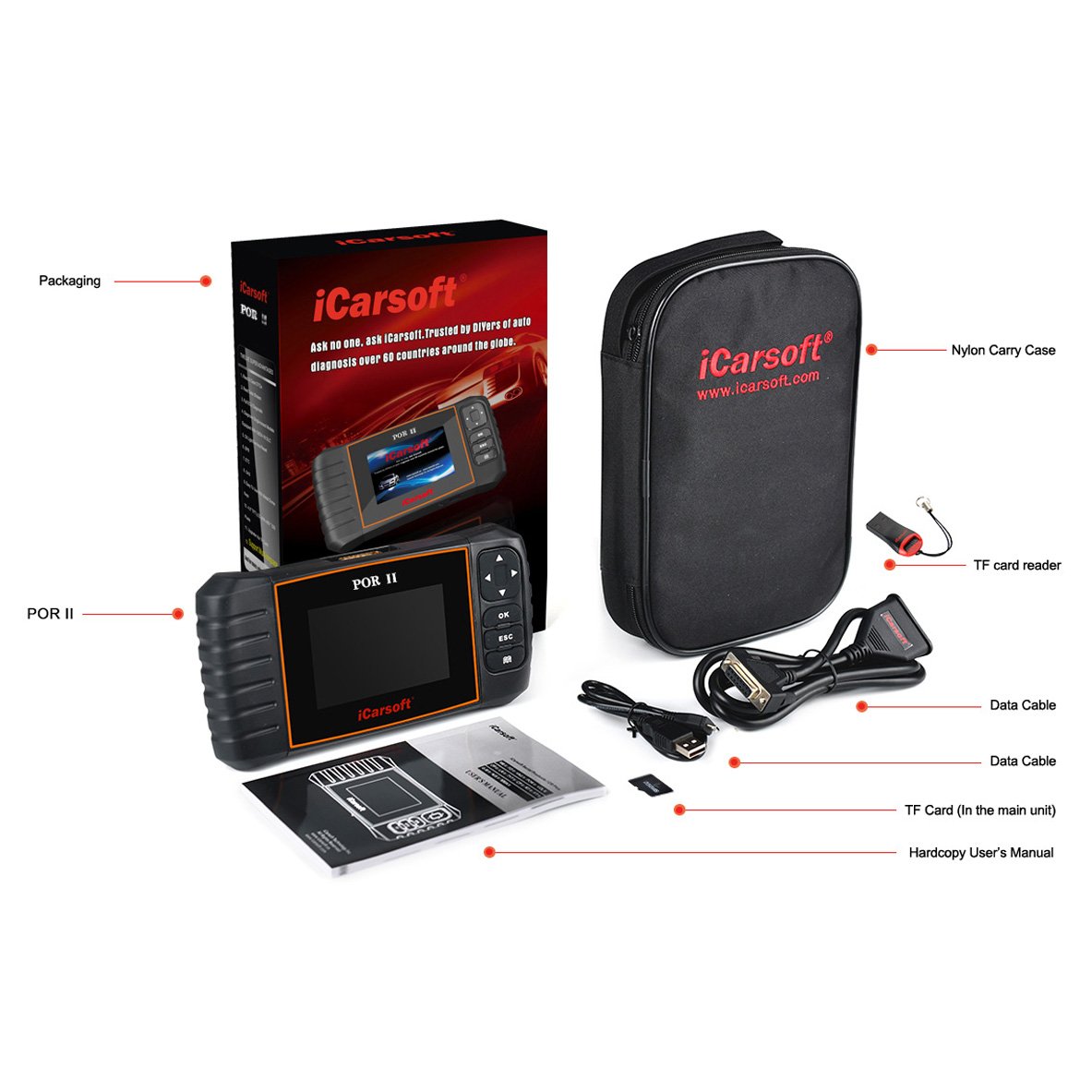 Foto 4 pulgar | Herramienta de Escáner OBD-II iCarsoft POR-II para Porsche ABS SRS - Venta Internacional