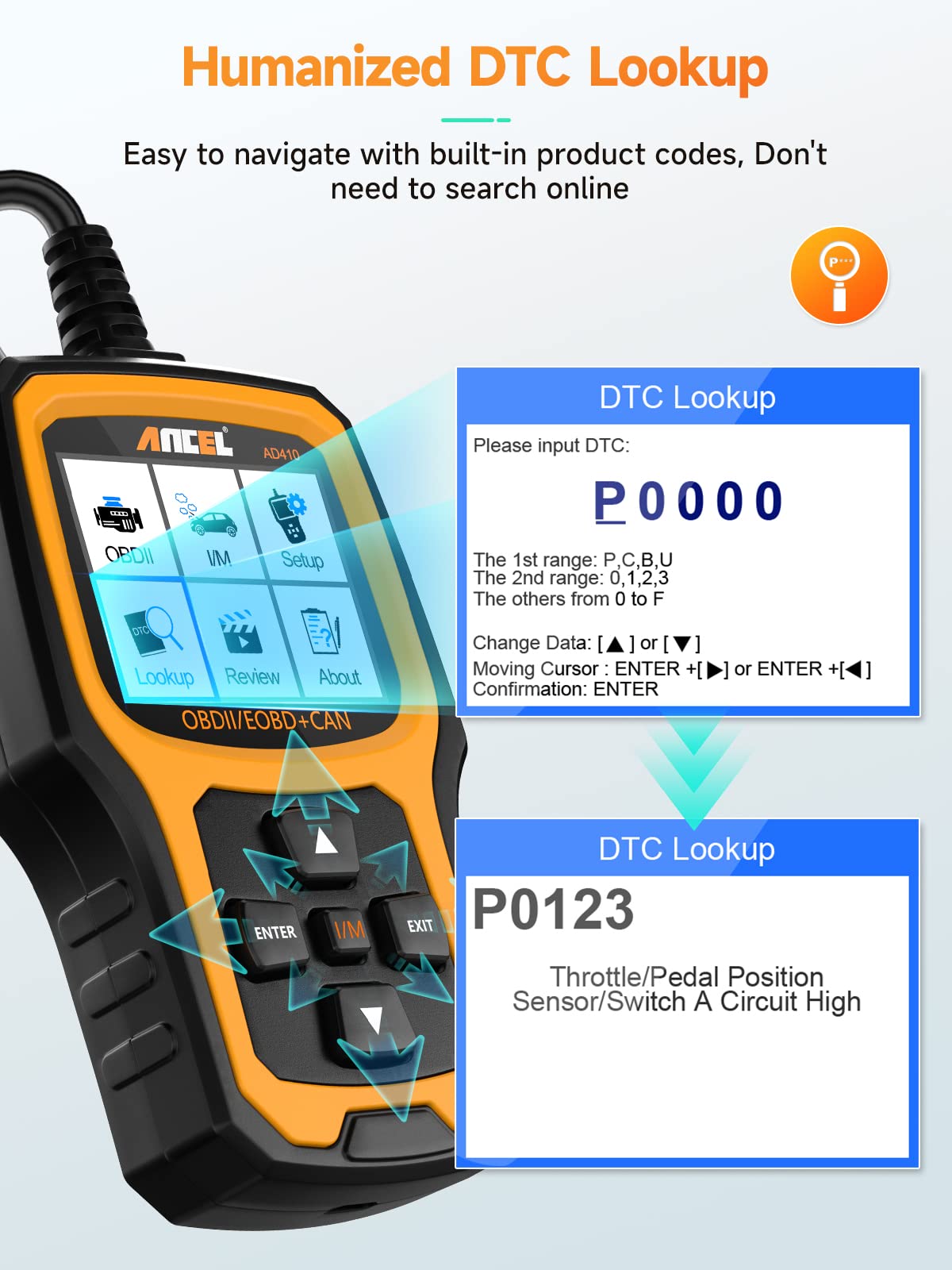 Foto 7 | Escáner Obd2 Ancel Ad410, Lector De Códigos De Vehículos Mejorado - Venta Internacional.