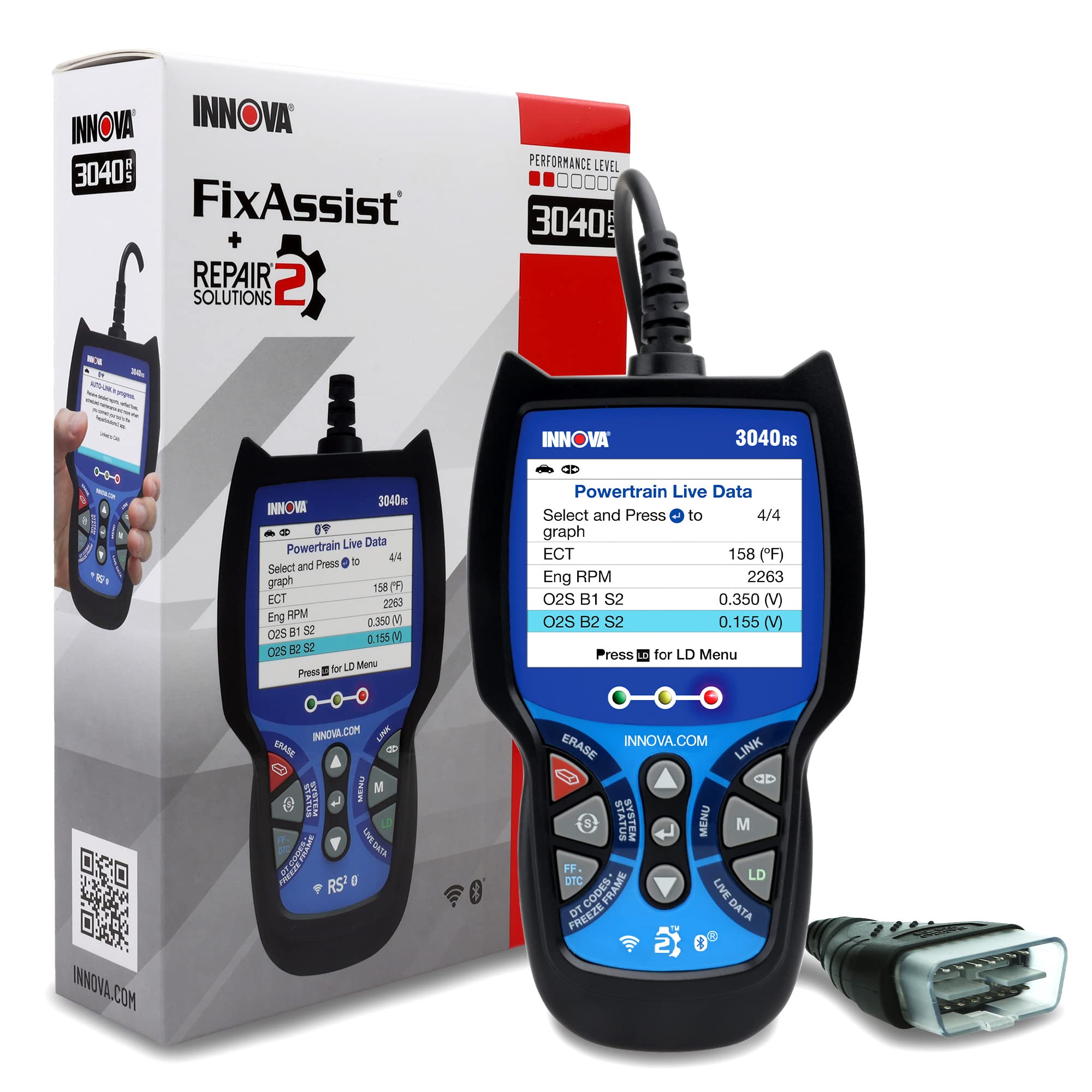 Foto 2 pulgar | Escáner Obd2 Innova 3040rs, Transmisor De Datos En Vivo, Batería/comprobador Alternativo - Venta Internacional.
