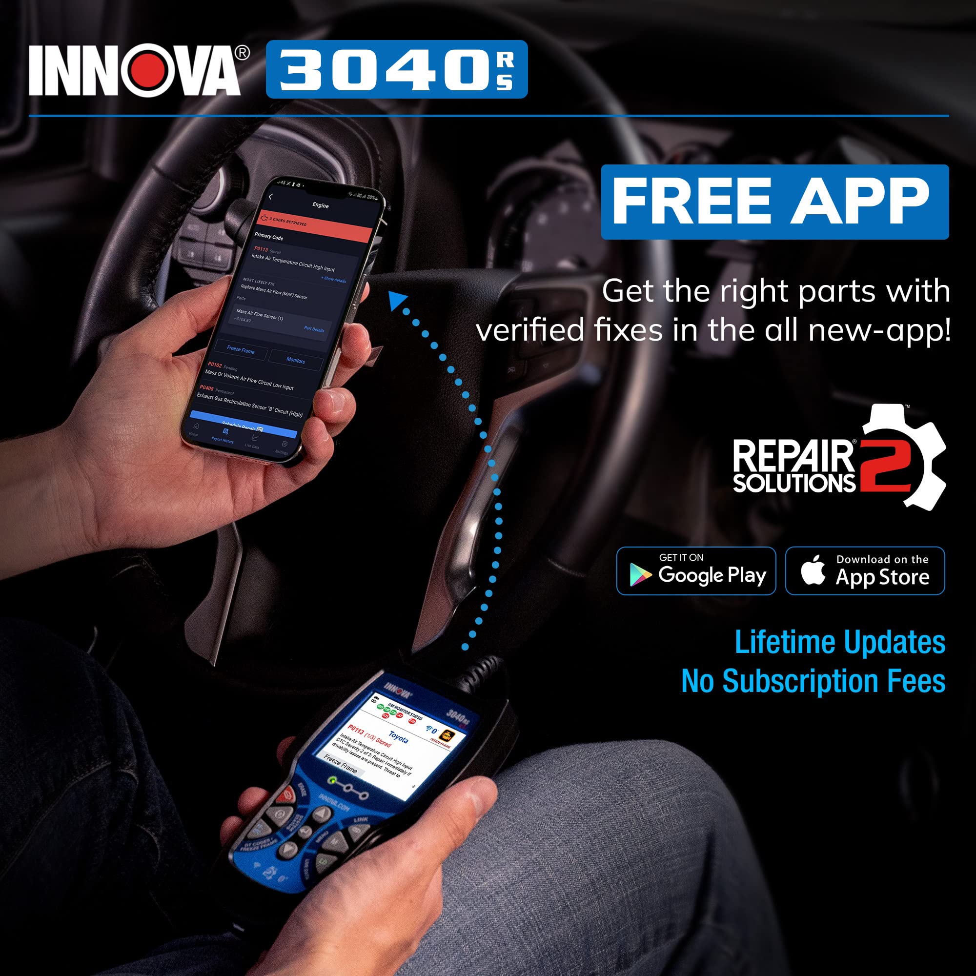 Foto 5 pulgar | Escáner Obd2 Innova 3040rs, Transmisor De Datos En Vivo, Batería/comprobador Alternativo - Venta Internacional.