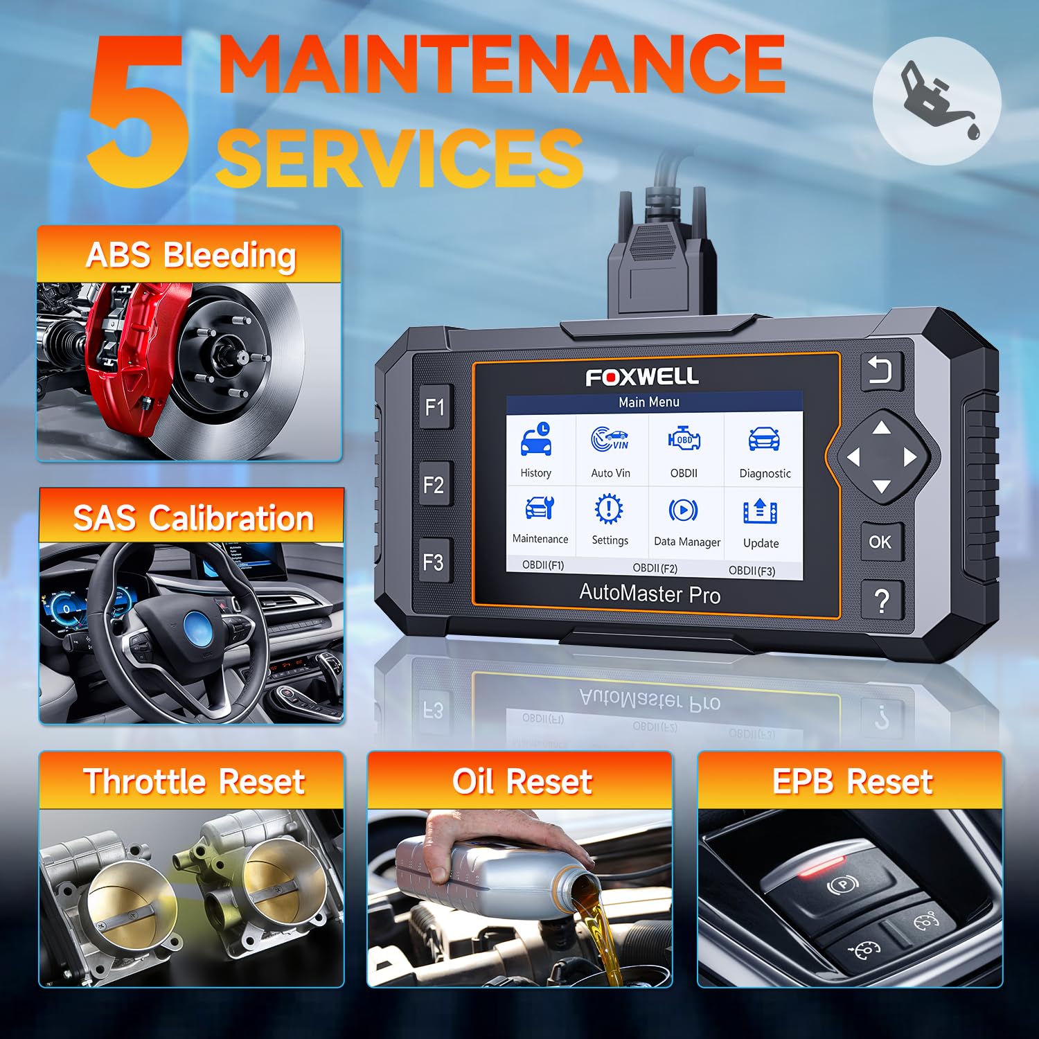 Foto 3 pulgar | Escáner Obd2 Foxwell Nt614 Elite Con 5 Restablecimientos Abs/srs/motor/transmisión - Venta Internacional.