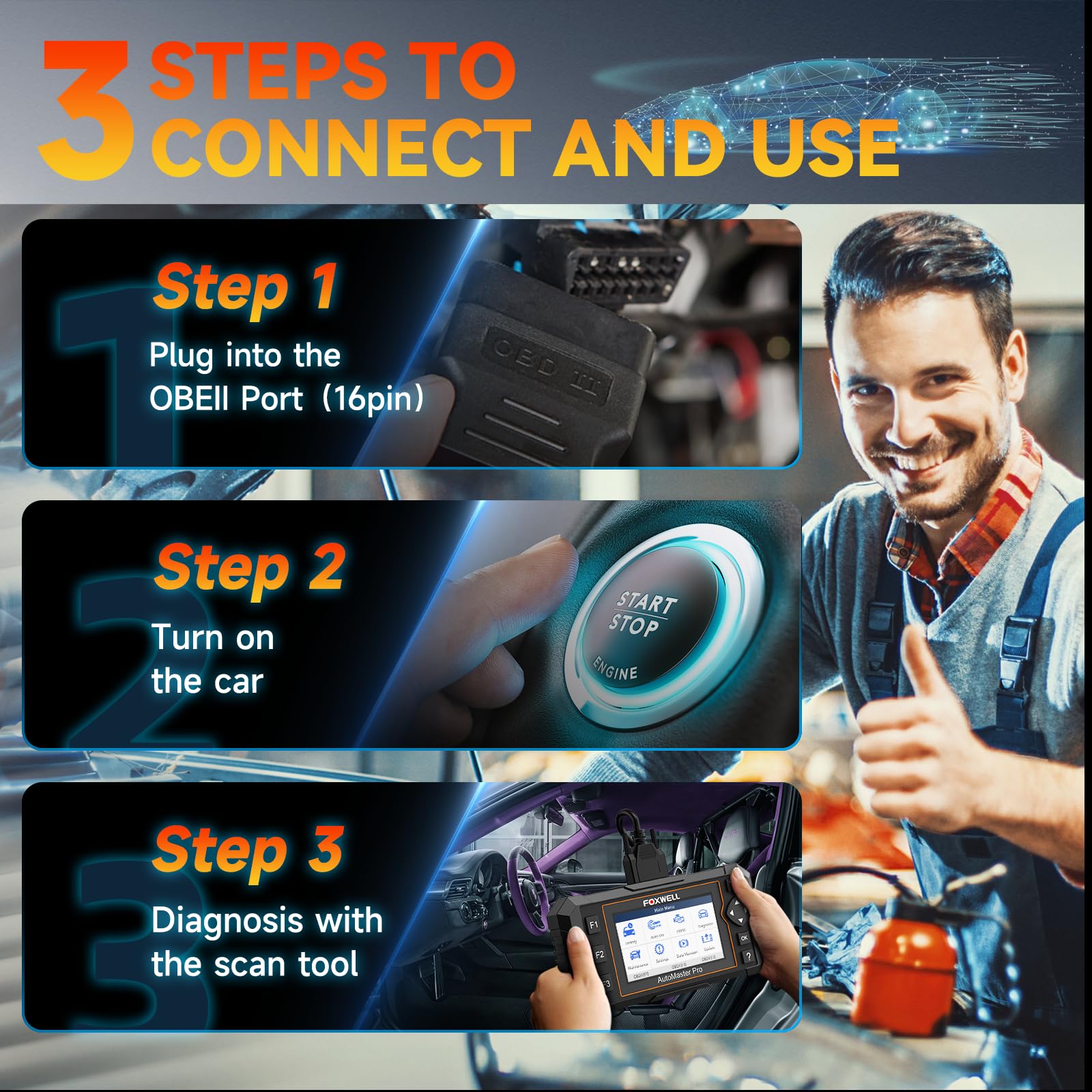 Foto 7 | Escáner Obd2 Foxwell Nt614 Elite Con 5 Restablecimientos Abs/srs/motor/transmisión - Venta Internacional.
