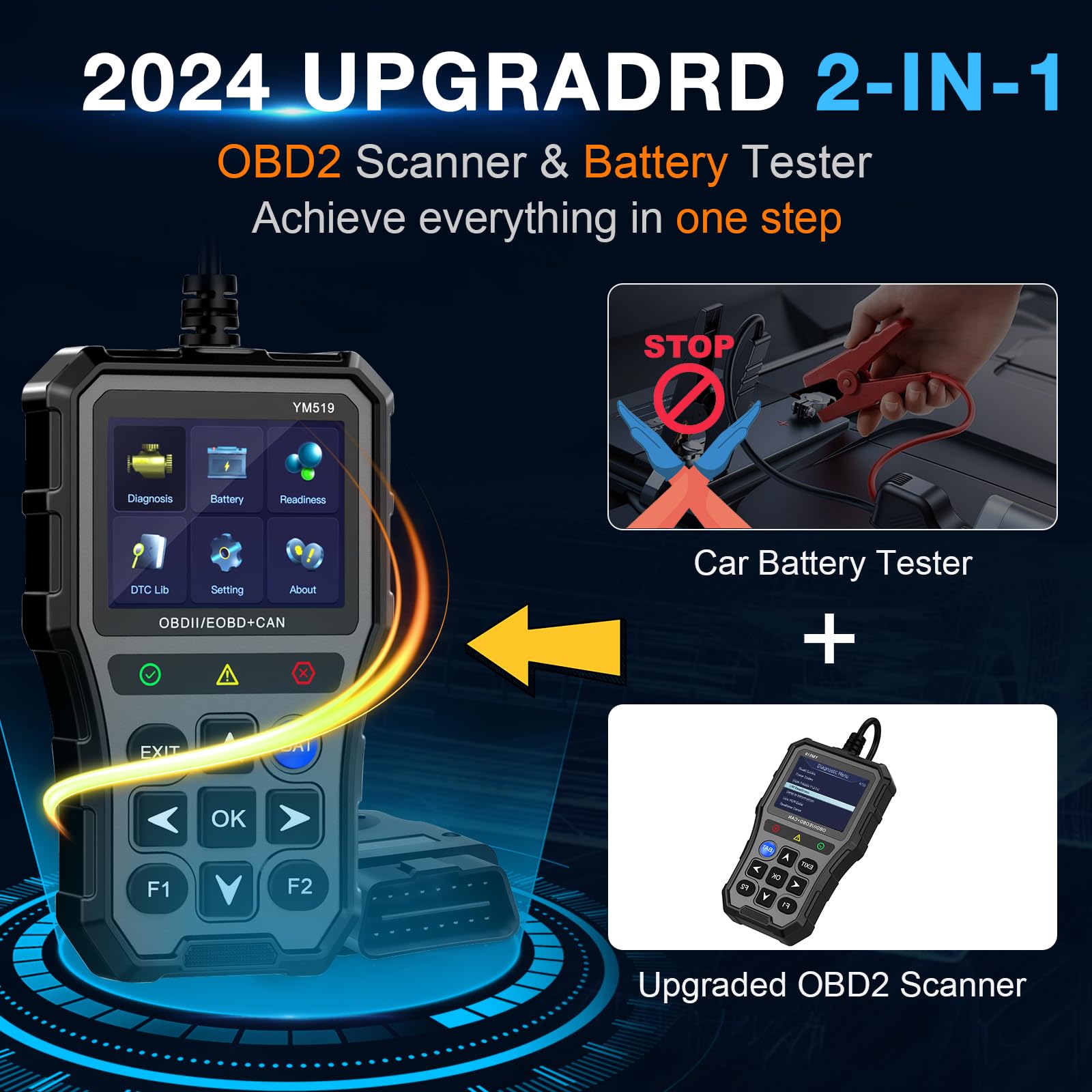 Foto 7 | Probador De Batería De Escáner Obd2 Amtifo Ym519 Para Automóvil - Venta Internacional.