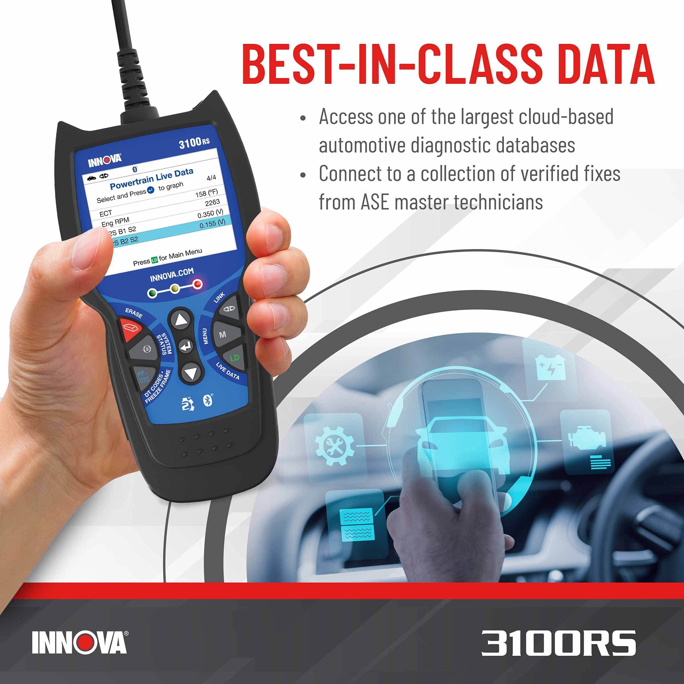 Foto 5 pulgar | Escáner Obd2 Innova 3100rs Abs Srs Airbag, Herramienta De Escaneo Para Iphone/android - Venta Internacional.