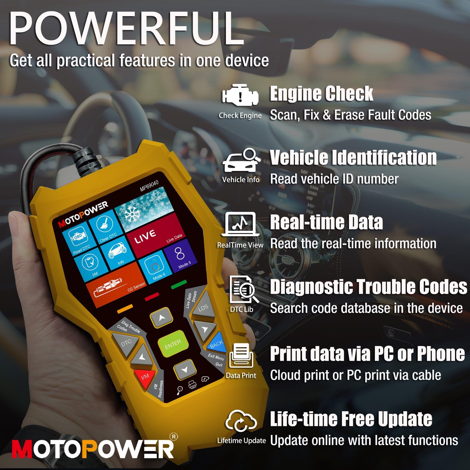 Foto 5 | Escáner Obd2 Para Automóvil Motopower Mp69040, Lector De Códigos De Motor De Verificación - Venta Internacional.