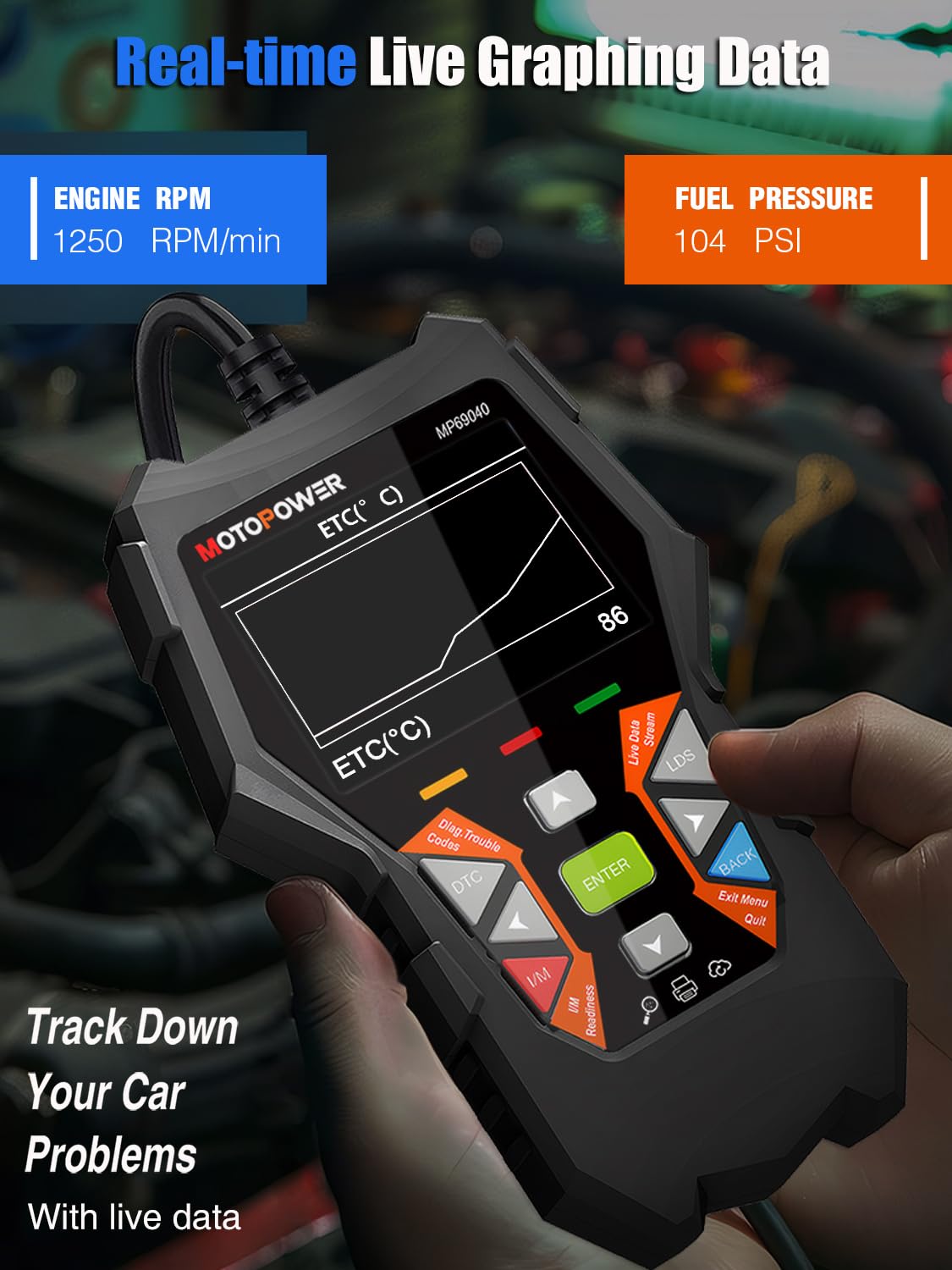Foto 7 | Escáner Obd2 De Automóvil Motopower Mp69040, Lector De Códigos De Falla Del Motor - Venta Internacional.