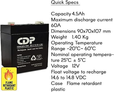 Foto 3 | Batería Sellada Recargable Cdp 12v 4.5ah 4.5a para Reemplazo