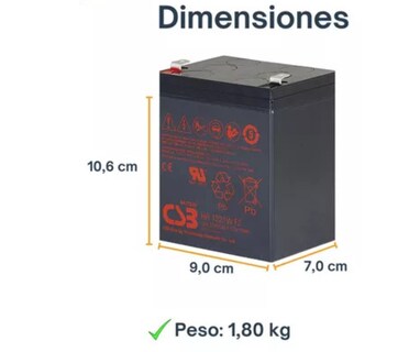Foto 5 | Bateria Sellada Libre De Mantenimineto Csb Hr1221w 12v 5.1a