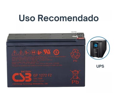 Foto 6 | Batería Sellada CSB GPL1272 12V 7.2Ah para Sistemas de Nobreak y Seguridad