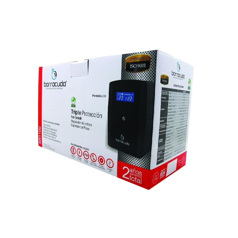 Foto 4 pulgar | No Break Barracuda con Lcd Sr-1100/ 6 Tomacorrientes/ Ups 1100va - 580w