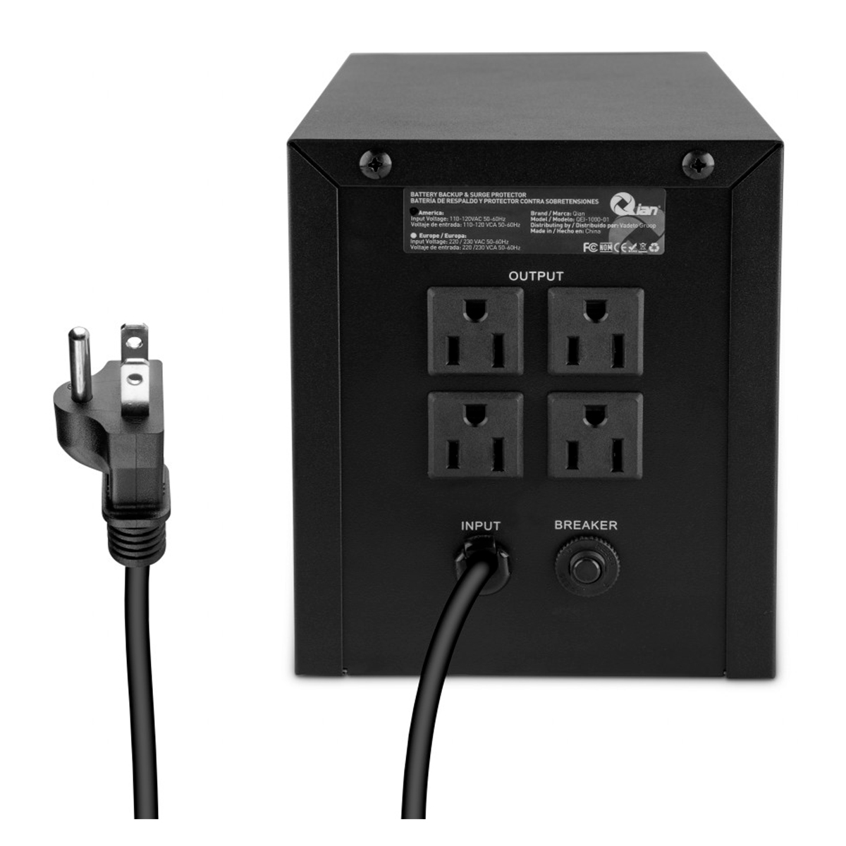 Foto 5 pulgar | No Break Interactivo de 1000va/600w, Qian Qei-1000v-01 con 4 Contactos