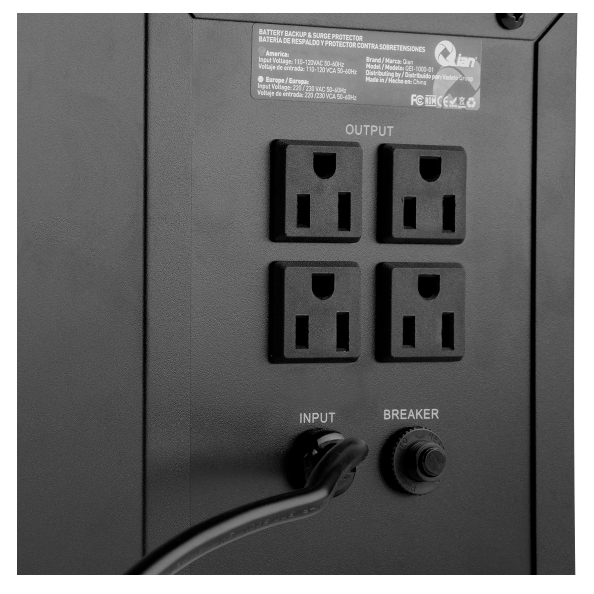 Foto 7 pulgar | No Break Interactivo de 1000va/600w, Qian Qei-1000v-01 con 4 Contactos