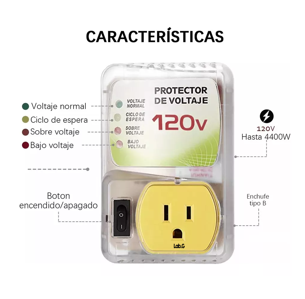Foto 3 pulgar | Protector De Voltaje Jm2480 120v 2400w Supresor Electrodomesticos Color Blanco