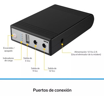 Foto 4 | Mini No Break (ups) Para Módem 390 Min De Respaldo 8 800 Mah Negro Belug