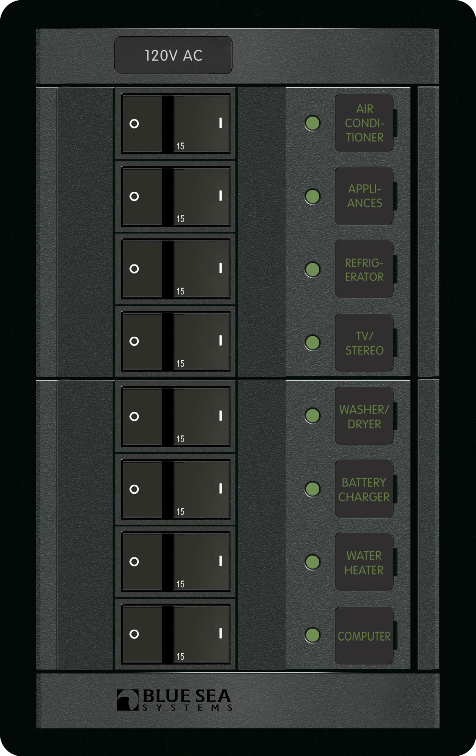 Foto 2 pulgar | Panel Blue Sea Systems 1228 120 V Ac, 8 Posiciones Con 8 Interruptores - Venta Internacional.