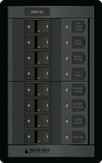 Foto 1 | Panel Blue Sea Systems 1228 120 V Ac, 8 Posiciones Con 8 Interruptores - Venta Internacional.