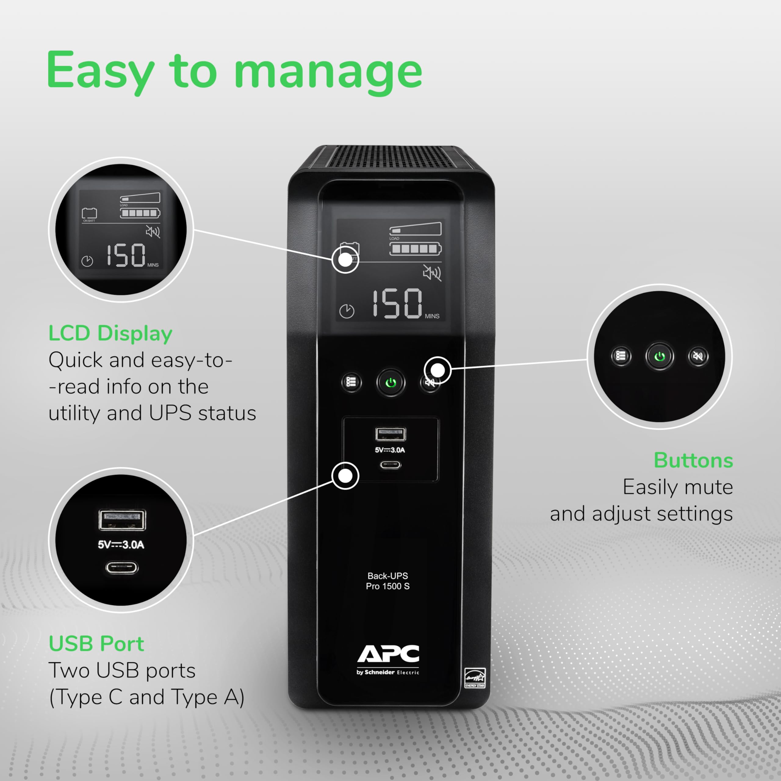Foto 4 pulgar | Ups Apc Br1500ms2 De Onda Sinusoidal De 1500 Va Con Avr, 10 Salidas Y 2 Usb - Venta Internacional.