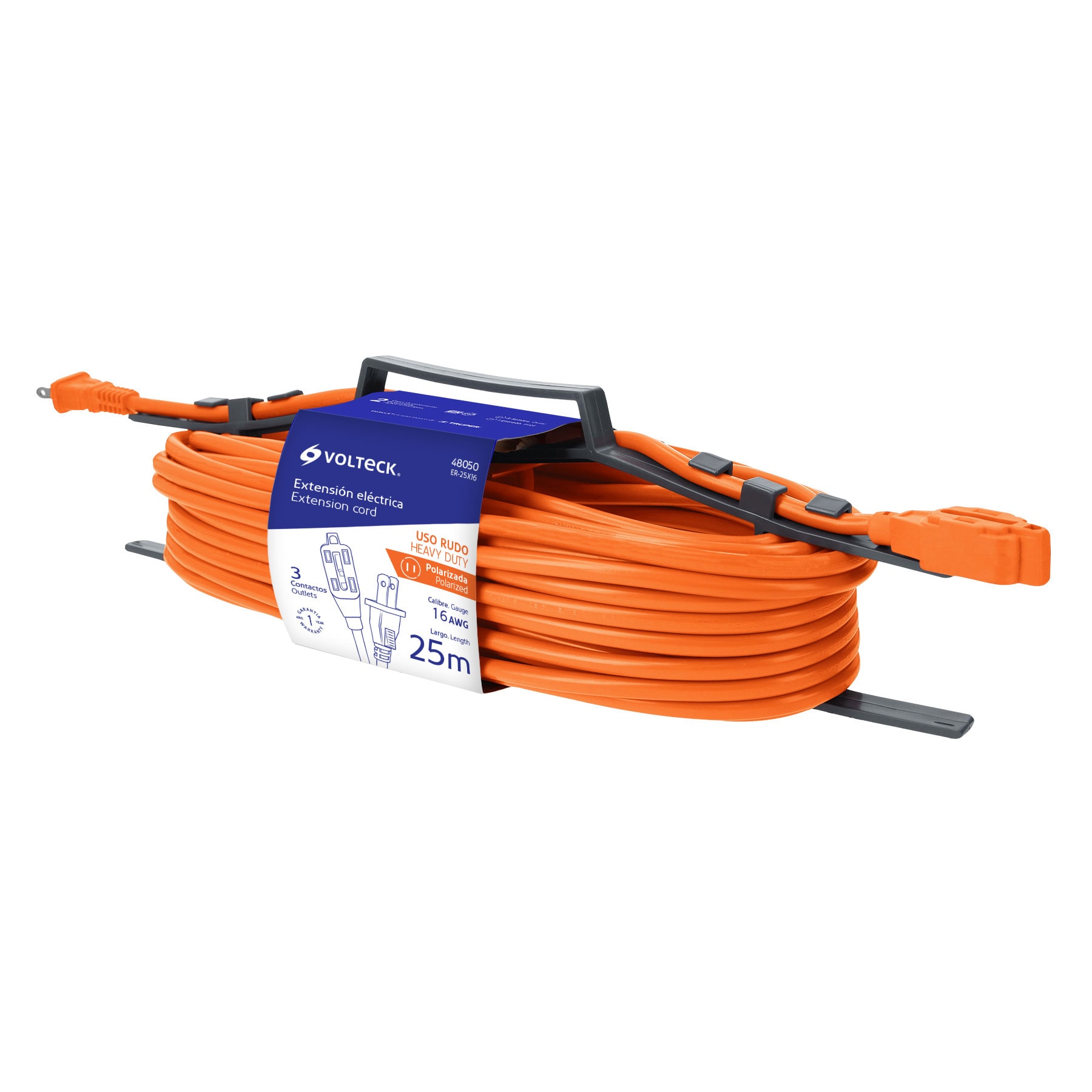 Extensión Eléctrica de Uso Rudo Volteck ER-25X16 color Naranja 25 m 2x16 AWG $574