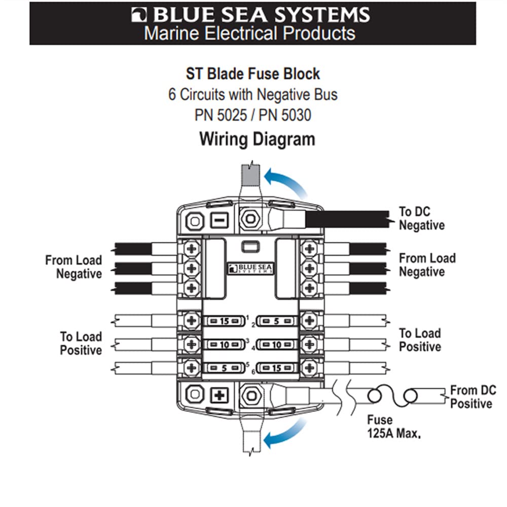 Foto 4 pulgar | Bloque De Fusibles Blue Sea Systems 5025 St Blade 6 Circuitos Con Tapa - Venta Internacional.