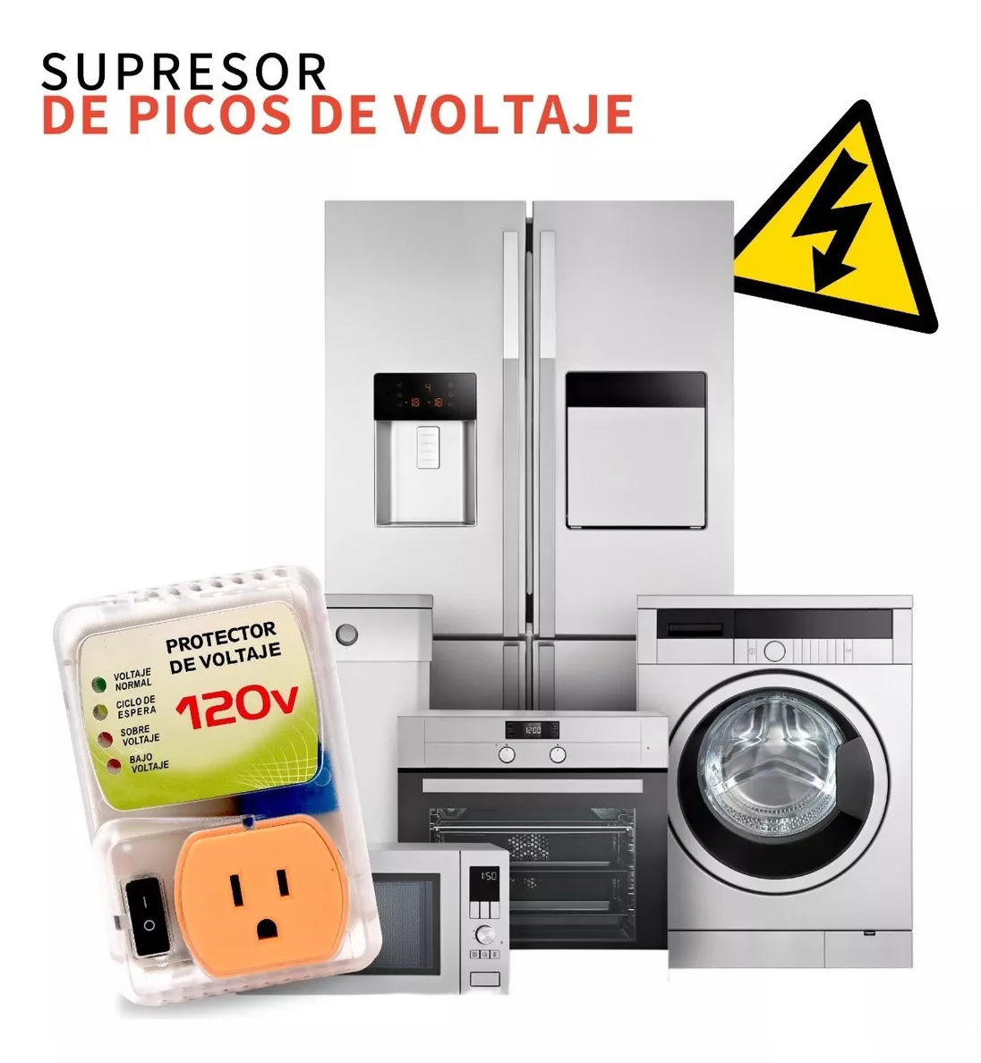 Foto 3 pulgar | Protector De Voltaje Jm2480 120v 2400w Supresor Electrodomesticos Color Blanco