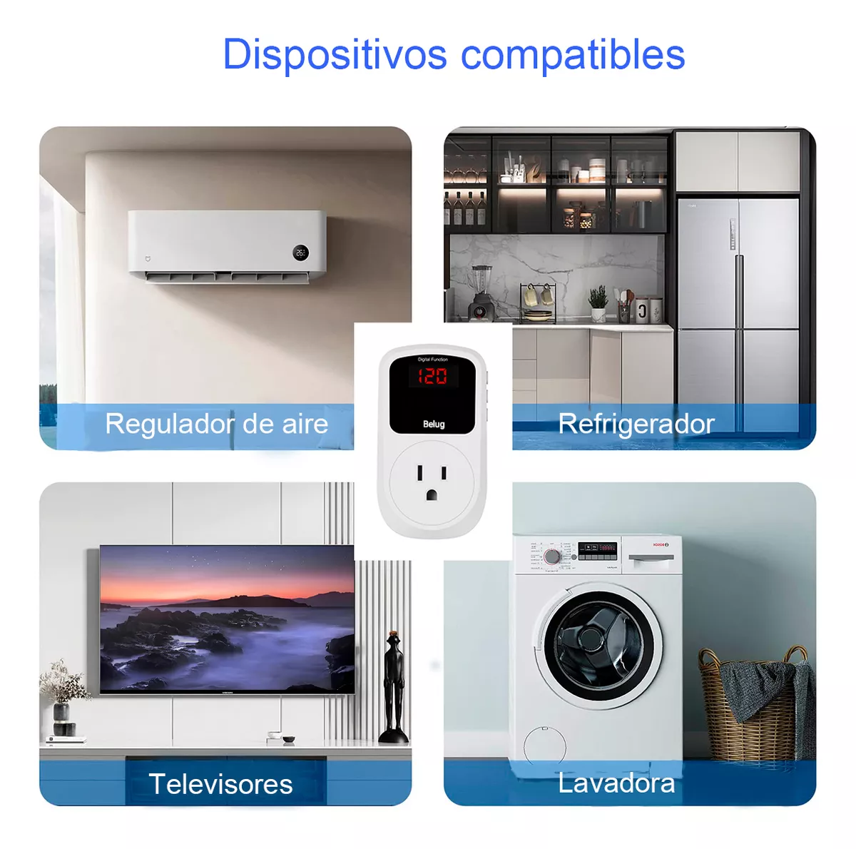 Foto 3 pulgar | Protector de Voltaje Para Refrigerador Regulador Lavadora Tv Blanco