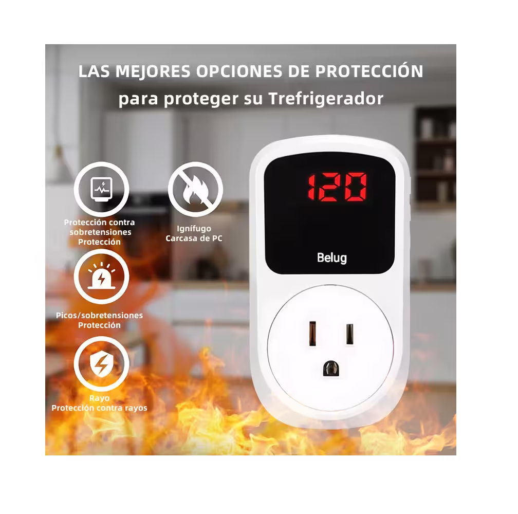 Foto 6 pulgar | Protector de Voltaje Para Refrigerador Regulador Lavadora Tv Blanco