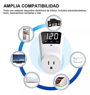 Foto 5 | Regulador De Voltaje Protector Led Ajustable 80v-140v 1800va Blanco Con Negro