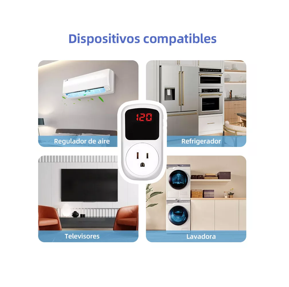 Foto 4 pulgar | Protector De Voltaje Para Refrigerador Regulador Lavadora Tv Blanco