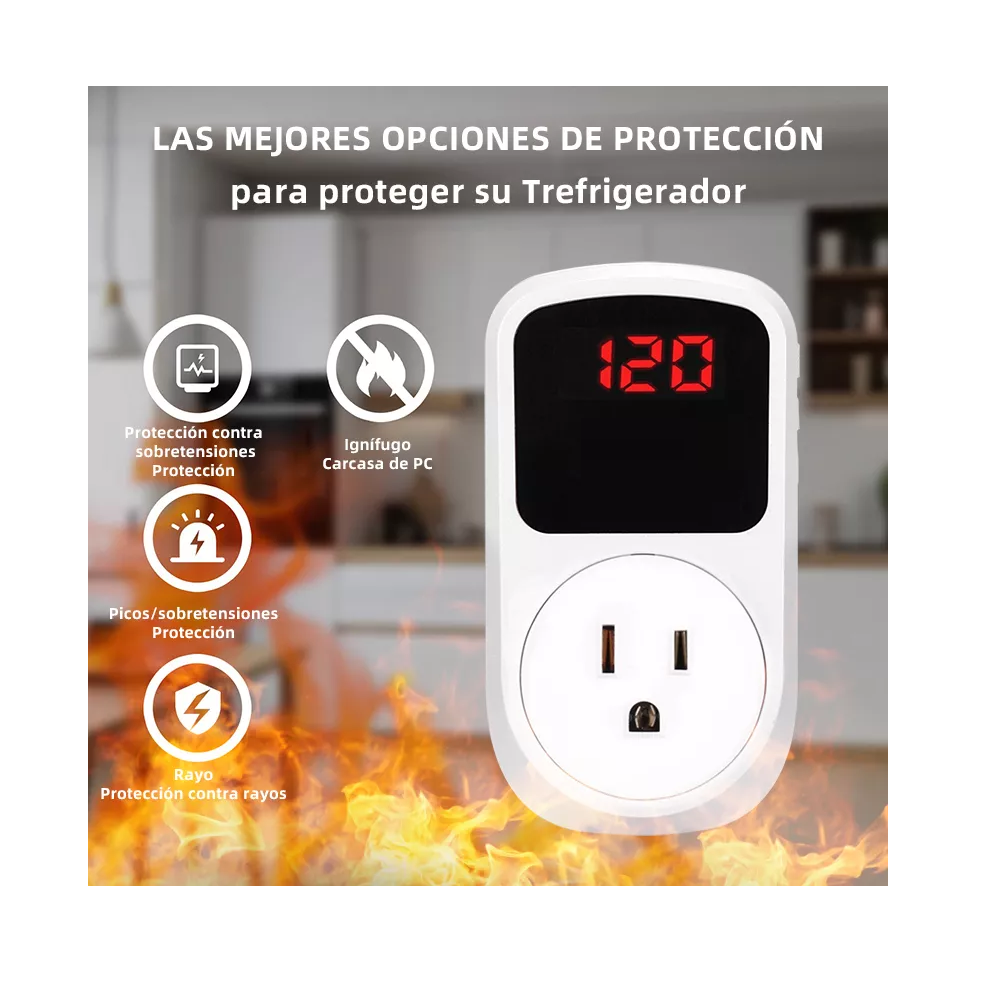 Foto 5 pulgar | Protector De Voltaje Para Refrigerador Regulador Lavadora Tv Blanco