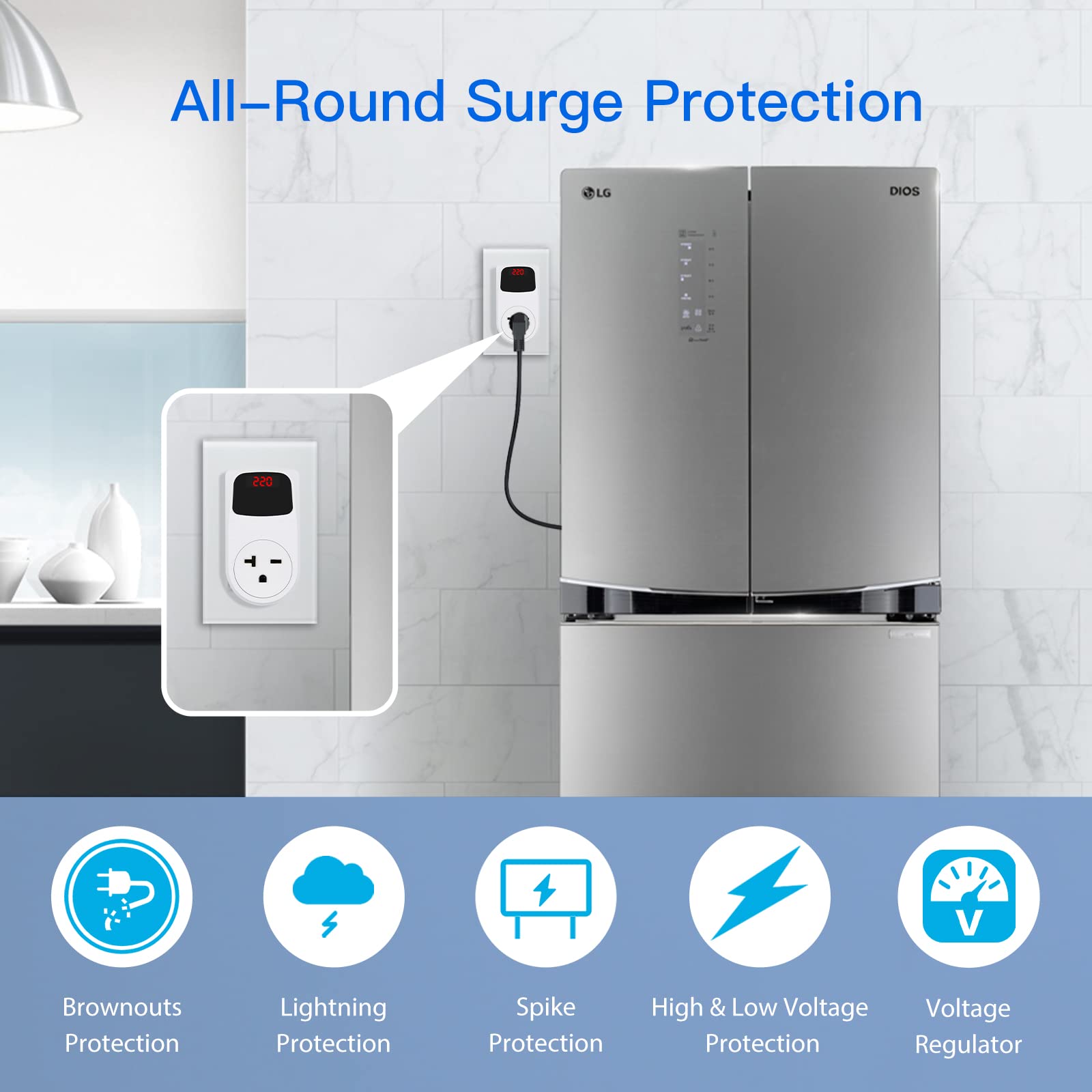 Foto 3 pulgar | Protector Contra Sobretensiones Bseed, Regulador De Voltaje, 220 V, 15 A, 1 Paquete - Venta Internacional.
