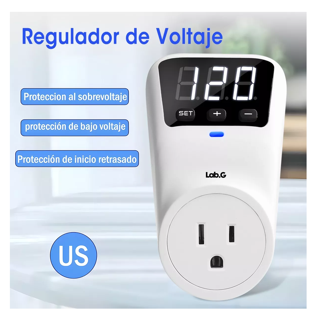 Foto 4 | Regulador De Voltaje Lab.g Protector Led Ajustable 80v-140v 1800va Blanco Con Negro