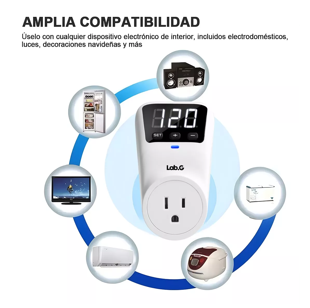 Foto 5 | Regulador De Voltaje Lab.g Protector Led Ajustable 80v-140v 1800va Blanco Con Negro