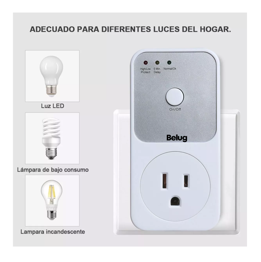 Foto 6 pulgar | Protector Voltaje Belug, Refrigerador Lavadora Electrodomésticos Blanco