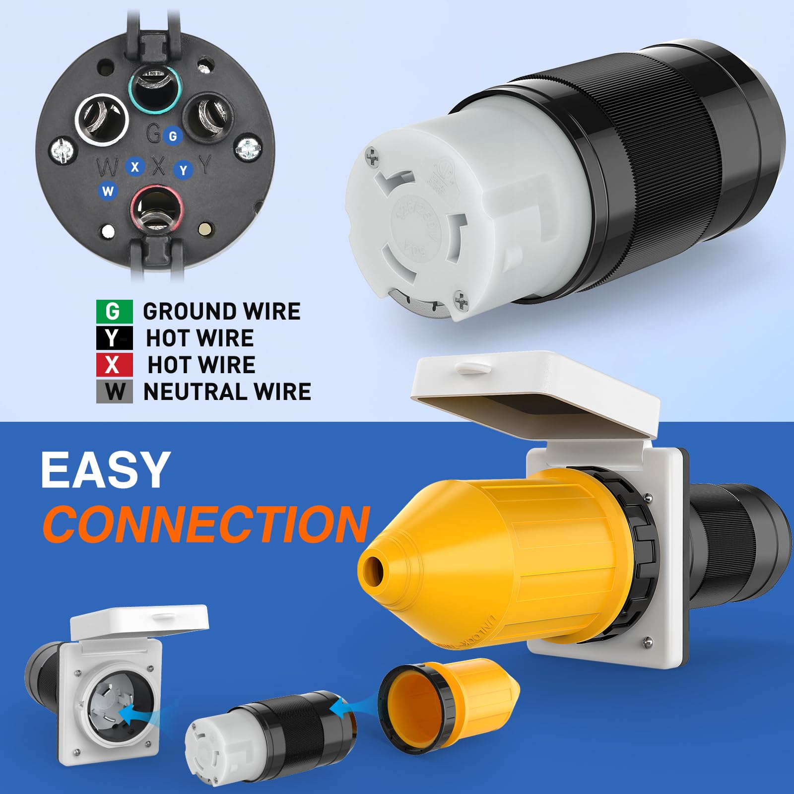Foto 8 pulgar | Cable De Alimentación Rv Twist Lock Plug 50a 125/250 V Nema Ss2-50r - Venta Internacional.