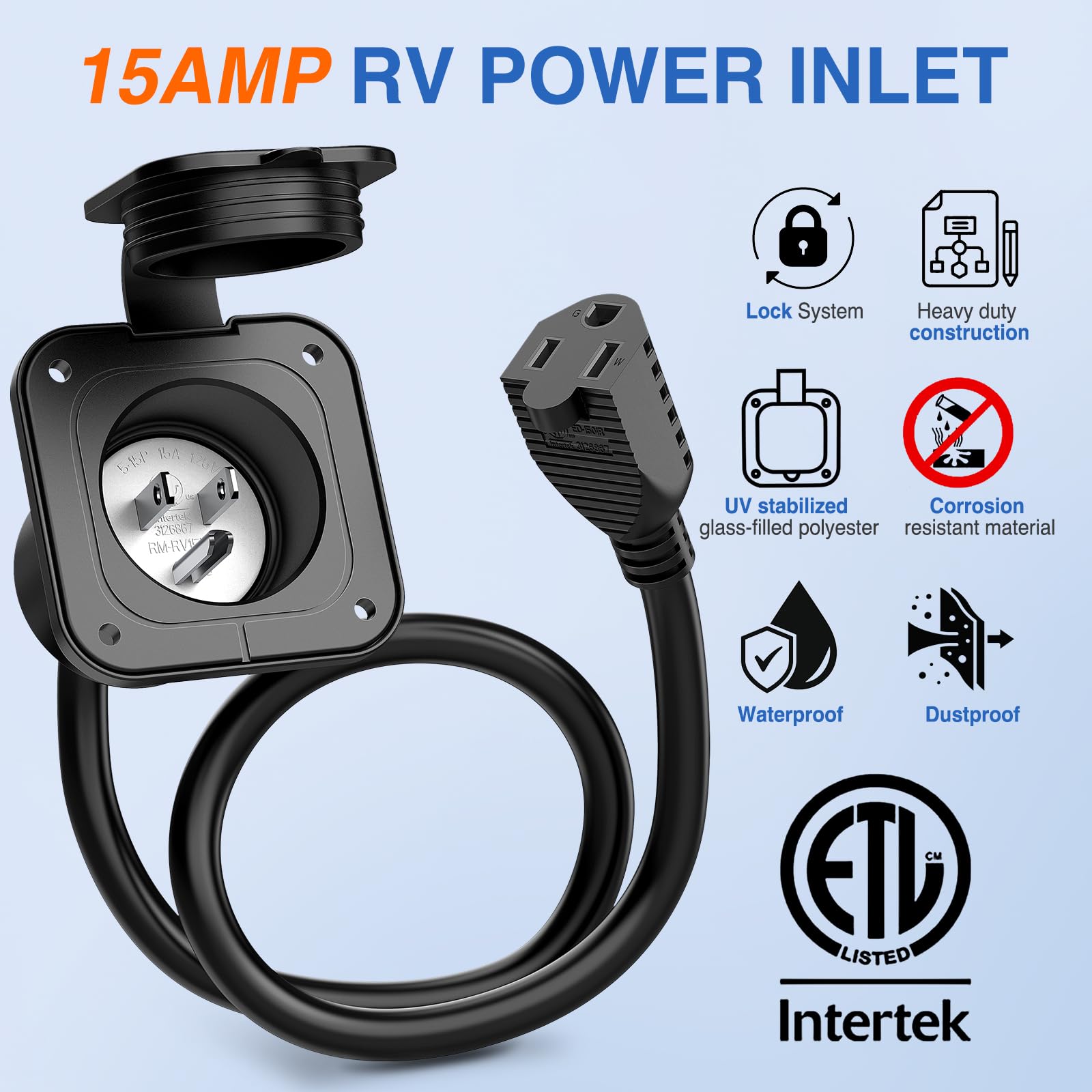 Foto 6 pulgar | Entrada Con Brida Rv Power Nilight, 15 A, 125 V, Puerto Ac Con Cable Etl - Venta Internacional.