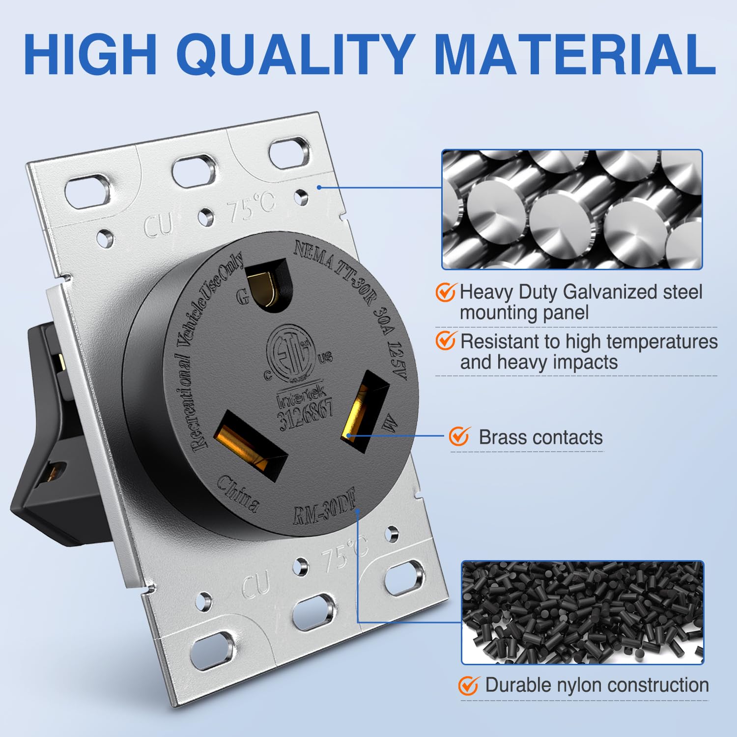 Foto 4 pulgar | Toma De Corriente Para Rv Nilight, 30 Amperios, 125 V, Nema Tt-30r, Con Certificación Etl - Venta Internacional.