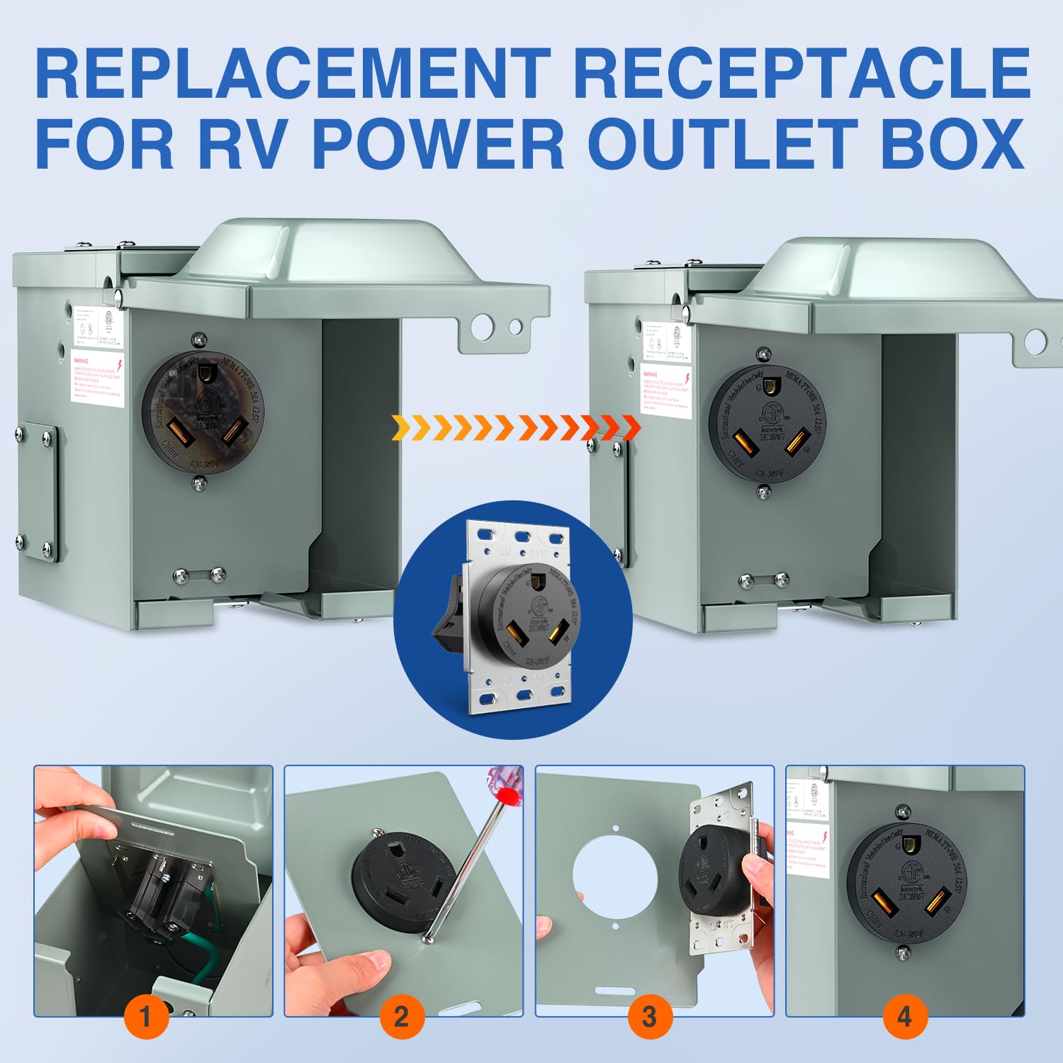 Foto 5 pulgar | Toma De Corriente Para Rv Nilight, 30 Amperios, 125 V, Nema Tt-30r, Con Certificación Etl - Venta Internacional.