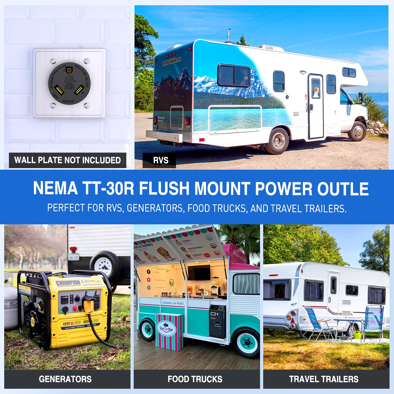 Foto 7 pulgar | Toma De Corriente Para Rv Nilight, 30 Amperios, 125 V, Nema Tt-30r, Con Certificación Etl - Venta Internacional.